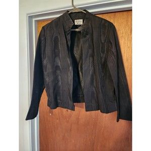 Women's Vintage Catherine Carr black blazer Jacket, flower lapel Small?